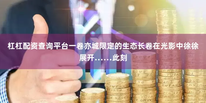 杠杠配资查询平台一卷亦城限定的生态长卷在光影中徐徐展开……此刻
