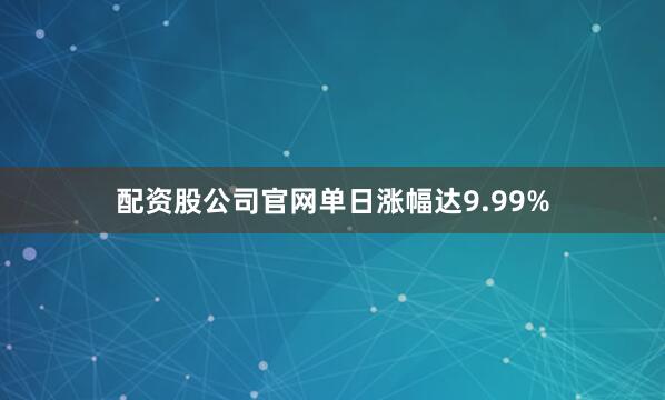 配资股公司官网单日涨幅达9.99%